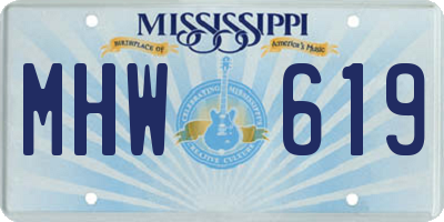 MS license plate MHW619
