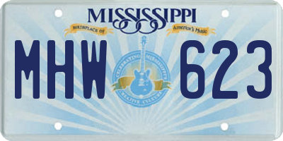 MS license plate MHW623