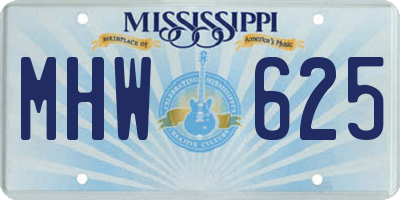MS license plate MHW625