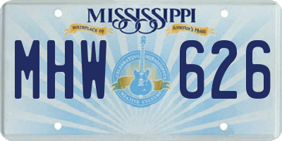 MS license plate MHW626