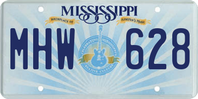 MS license plate MHW628