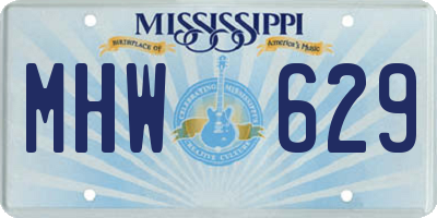 MS license plate MHW629