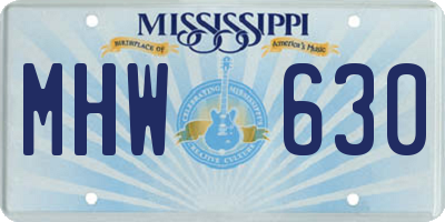 MS license plate MHW630