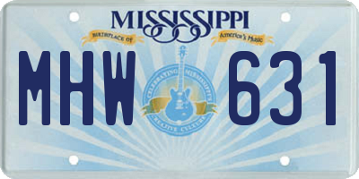 MS license plate MHW631