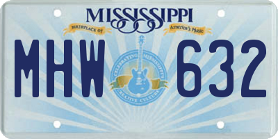MS license plate MHW632