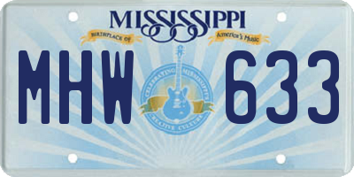 MS license plate MHW633