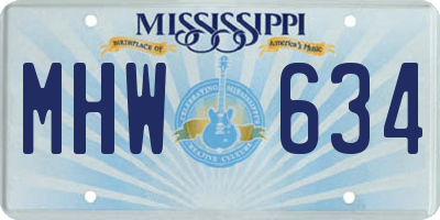 MS license plate MHW634