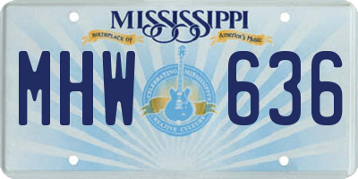 MS license plate MHW636