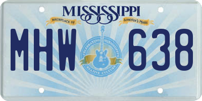 MS license plate MHW638