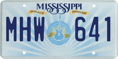 MS license plate MHW641