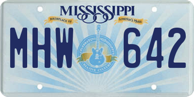 MS license plate MHW642