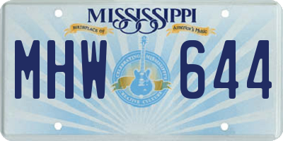 MS license plate MHW644