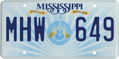 MS license plate MHW649