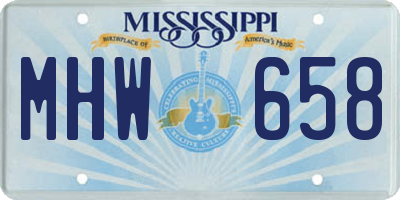 MS license plate MHW658