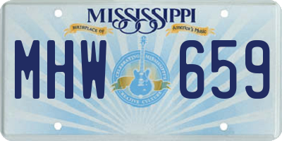 MS license plate MHW659