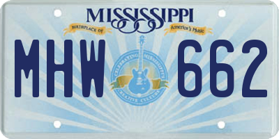 MS license plate MHW662