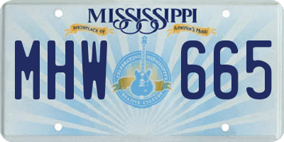 MS license plate MHW665
