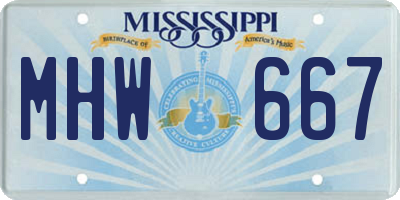 MS license plate MHW667