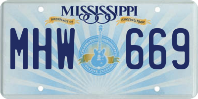 MS license plate MHW669