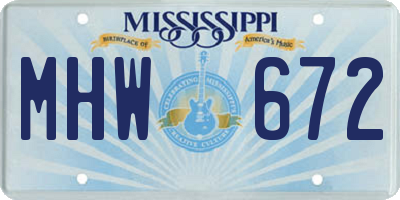MS license plate MHW672