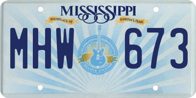 MS license plate MHW673