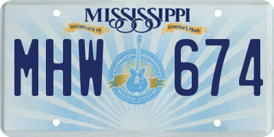 MS license plate MHW674