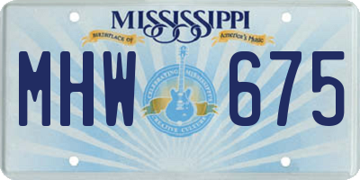 MS license plate MHW675