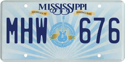 MS license plate MHW676