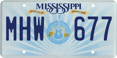 MS license plate MHW677