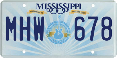 MS license plate MHW678