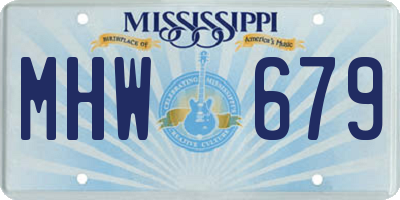 MS license plate MHW679