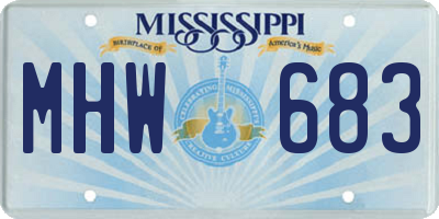 MS license plate MHW683