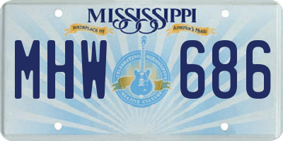 MS license plate MHW686