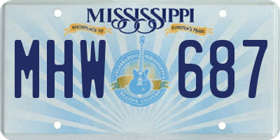 MS license plate MHW687