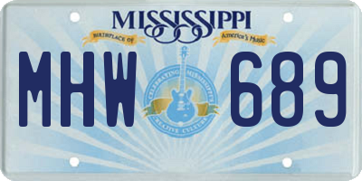 MS license plate MHW689