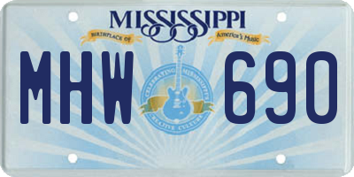 MS license plate MHW690