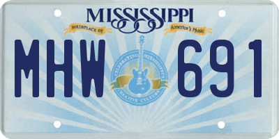 MS license plate MHW691
