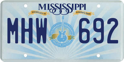MS license plate MHW692