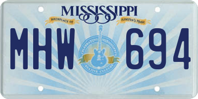 MS license plate MHW694