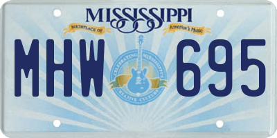 MS license plate MHW695