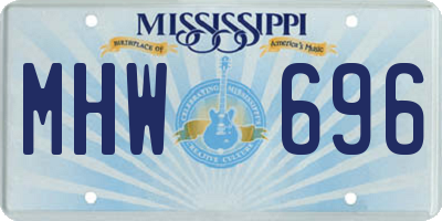MS license plate MHW696