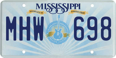 MS license plate MHW698