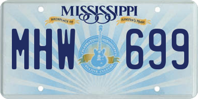 MS license plate MHW699