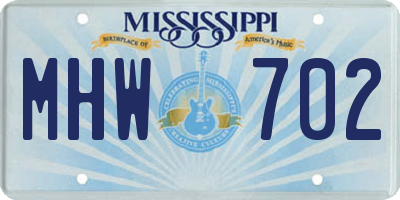 MS license plate MHW702