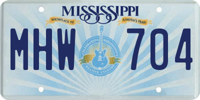 MS license plate MHW704