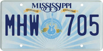 MS license plate MHW705
