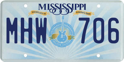MS license plate MHW706