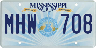 MS license plate MHW708