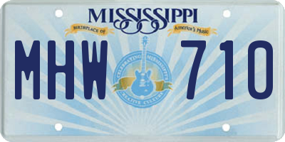 MS license plate MHW710