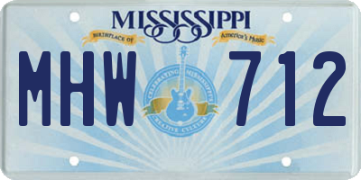 MS license plate MHW712